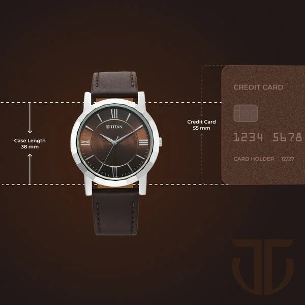 Titan Classic Brown Leather Men's Watch (1644SL01)