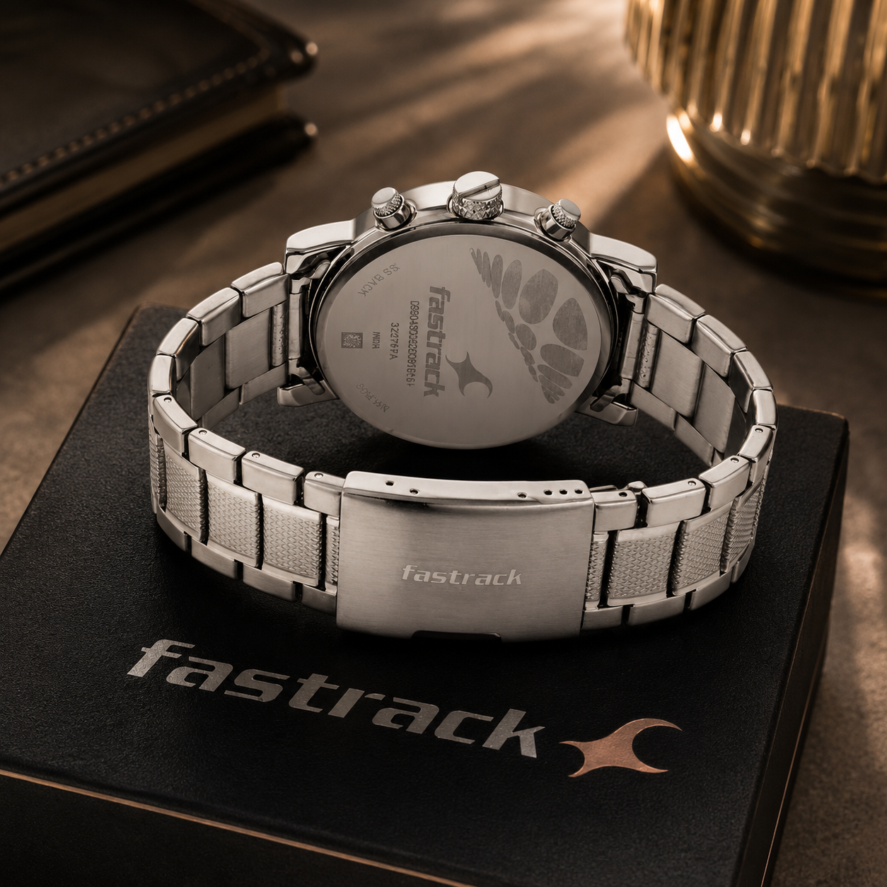 Fastrack Premium Silver Dial Chronograph Look Stainless Steel | The Vintage Dial