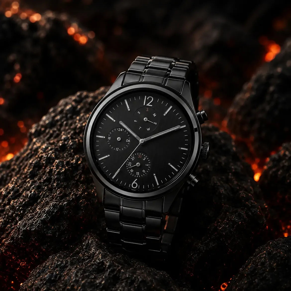Titan Neo (1805NM02) Multifunction Black Dial Metal Strap Watch For Men