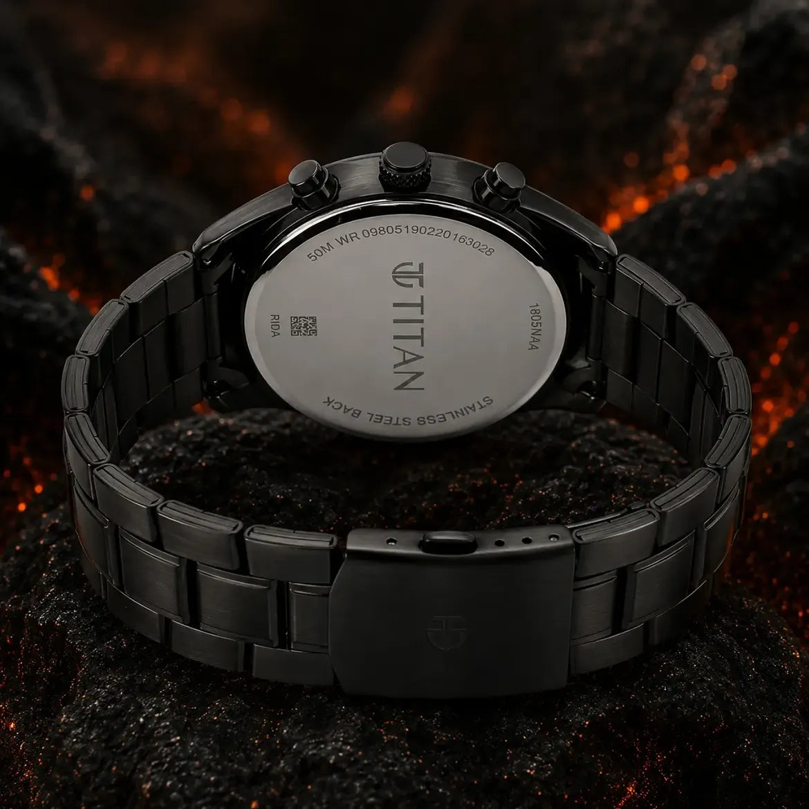 Titan Neo (1805NM02) Multifunction Black Dial Metal Strap Watch For Men