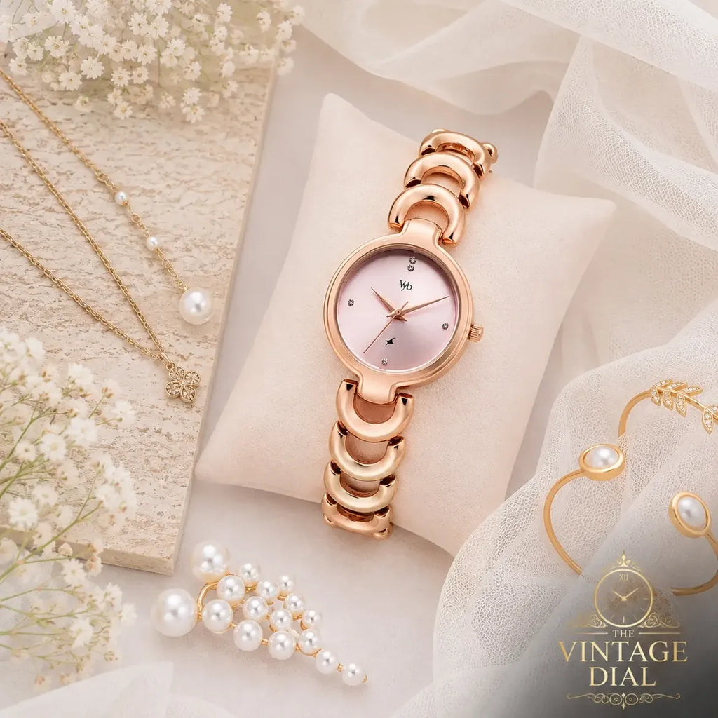 Fastrack Vyb Successor (FV60141WM01W)  Rose Gold Dial Metal Strap Women's Watch