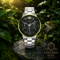 Titan Urban (90133KM01) Green Dial Multifunction Stainless Steel Watch for Men