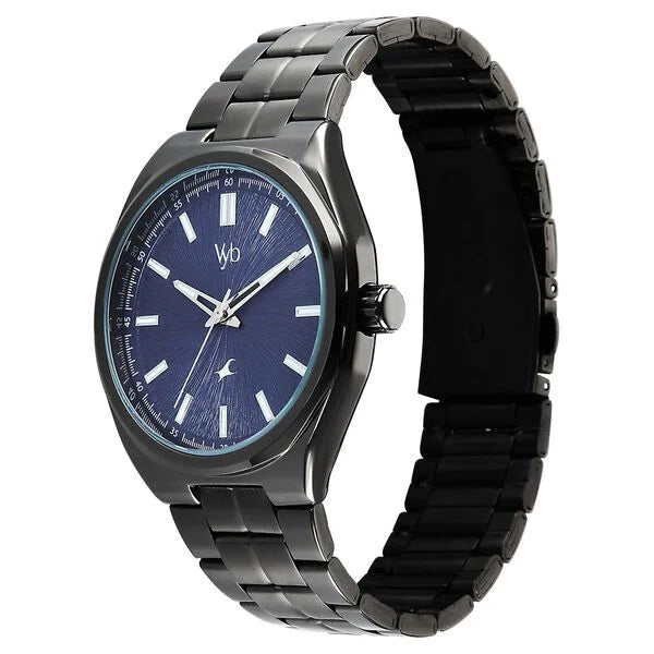 Fastrack Vyb Aviator Quartz Analog Men's Watch ( Blue Dial , Grey Stainless Steel Strap )