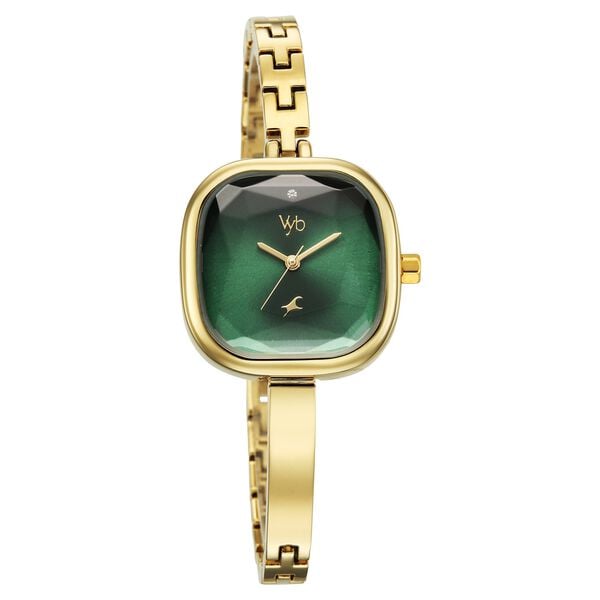 Fastrack Vyb Emerald Gold Analog Watch for Women - FV60140YM01W