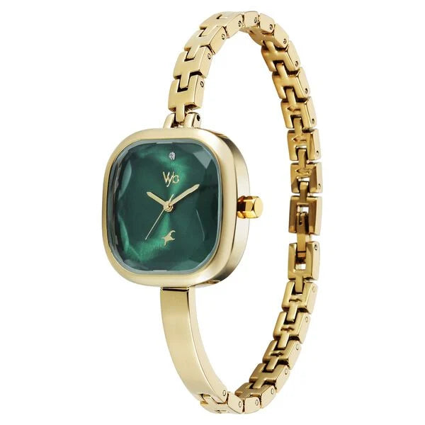 Fastrack Vyb Emerald Gold Analog Watch for Women - FV60140YM01W