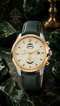 Titan Maritime White Dial Watch for Men (Model - 1830KL01) Premium Green Leather Strap.