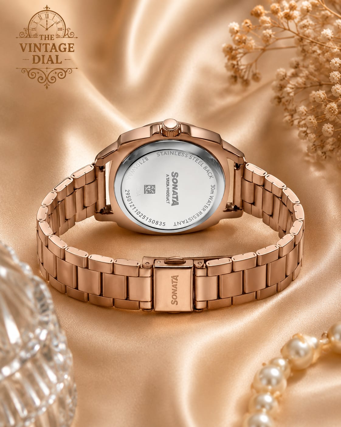 Sonata Festive 2.0 (Model : 87105WM01) Rose Gold Dial Multifunction Watch for Women | Premium Metal Strap