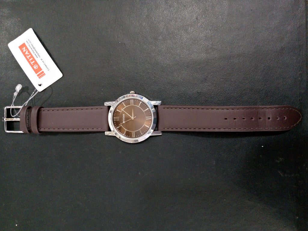 Titan Classic Brown Leather Men's Watch (1644SL01)