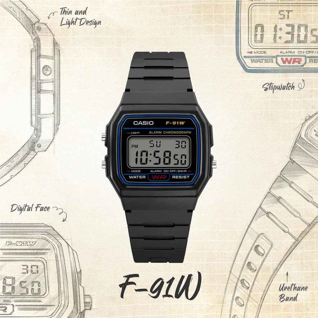 Casio F-91W Classic Digital Vintage Watch – The Retro Legend